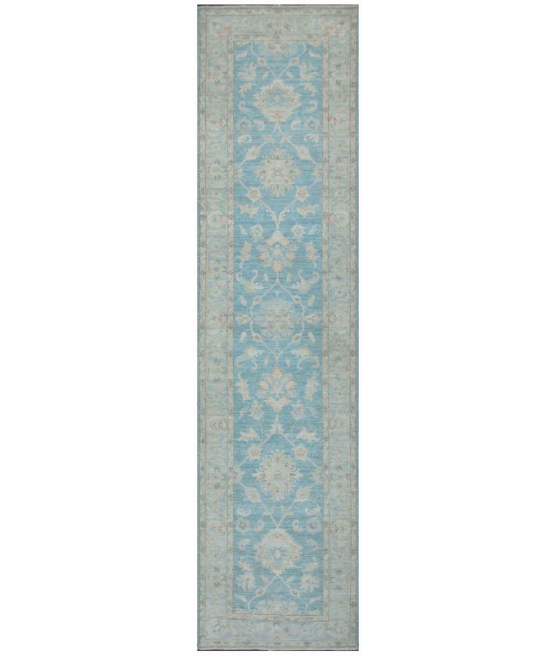 Hand Knotted Serenity Wool Rug 2' 5" X 9' 8" 2' 5" X 9' 8" (74 X 295) / Blue / Ivory