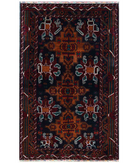 Hand Knotted Serenity Wool Rug 3' 9" X 6' 0" 3' 9" X 6' 0" (114 X 183) / Ivory / Blue