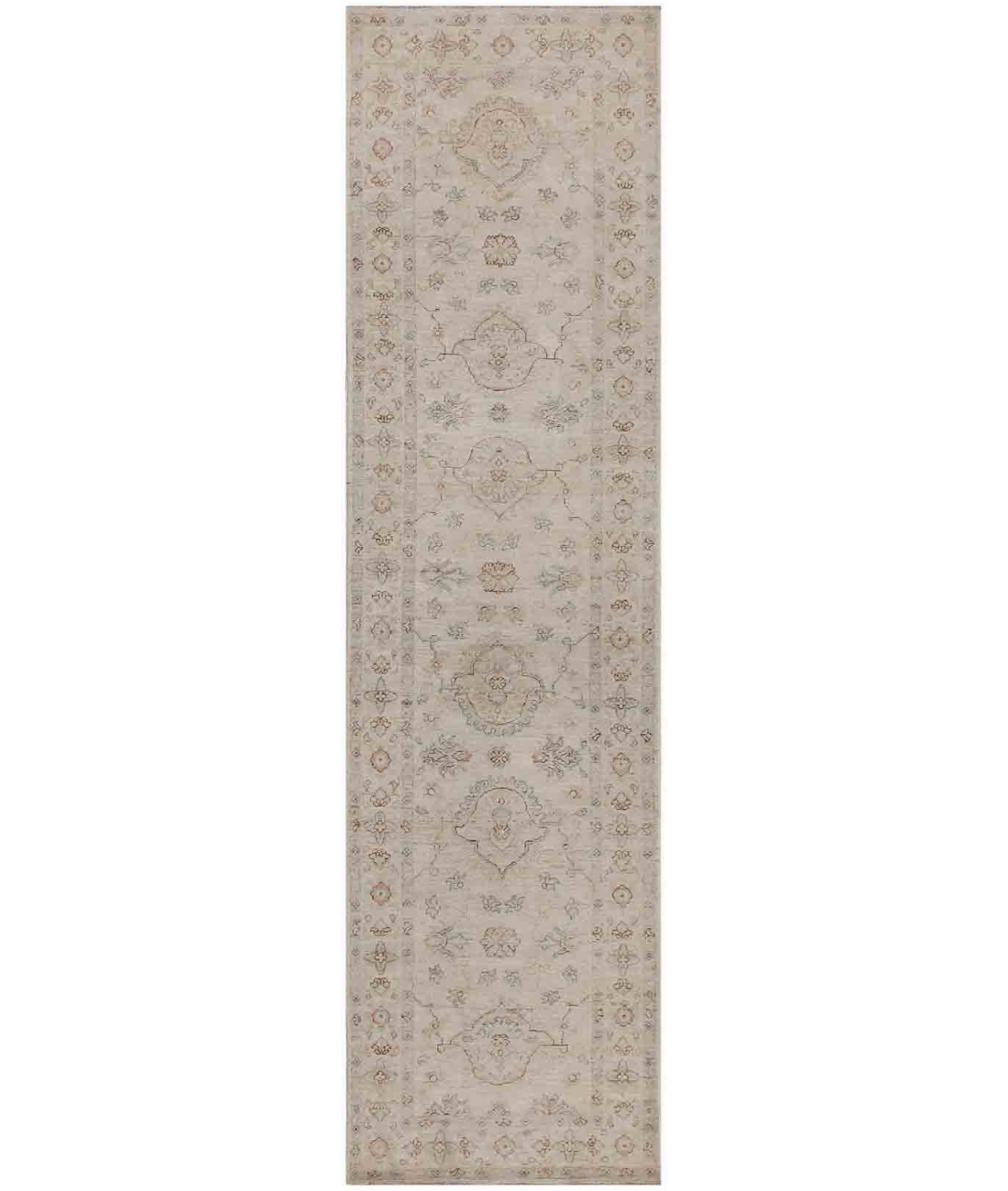Hand Knotted Serenity Wool Rug 2' 8" X 9' 6" 2' 8" X 9' 6" (81 X 290) / Ivory / Blue