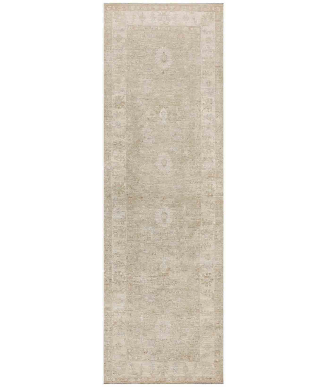 Hand Knotted Serenity Wool Rug 2' 8" X 8' 4" 2' 8" X 8' 4" (81 X 254) / Beige / Ivory