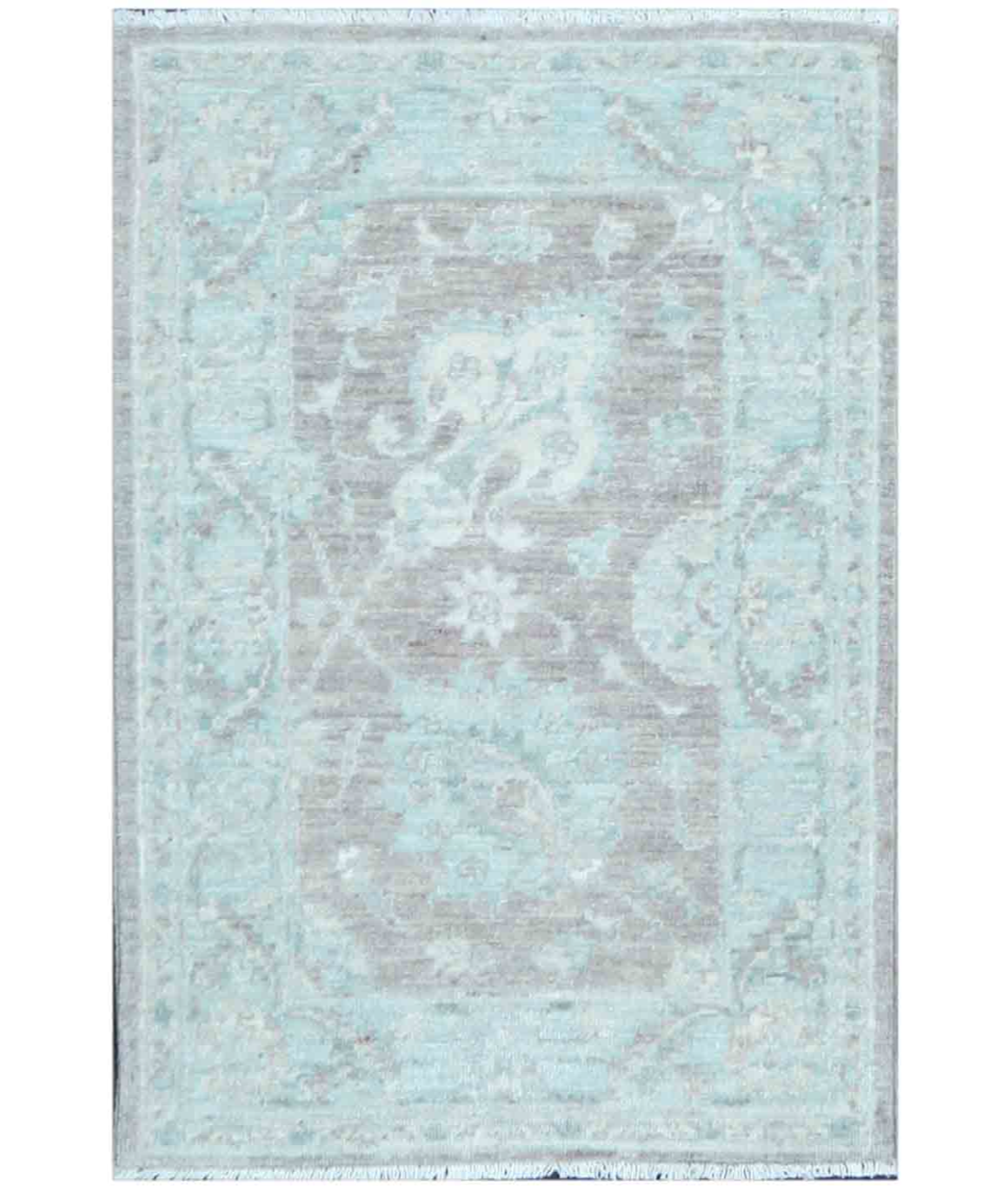 Hand Knotted Serenity Wool Rug 2' 0" X 3' 0" 2' 0" X 3' 0" (61 X 91) / Brown / Blue
