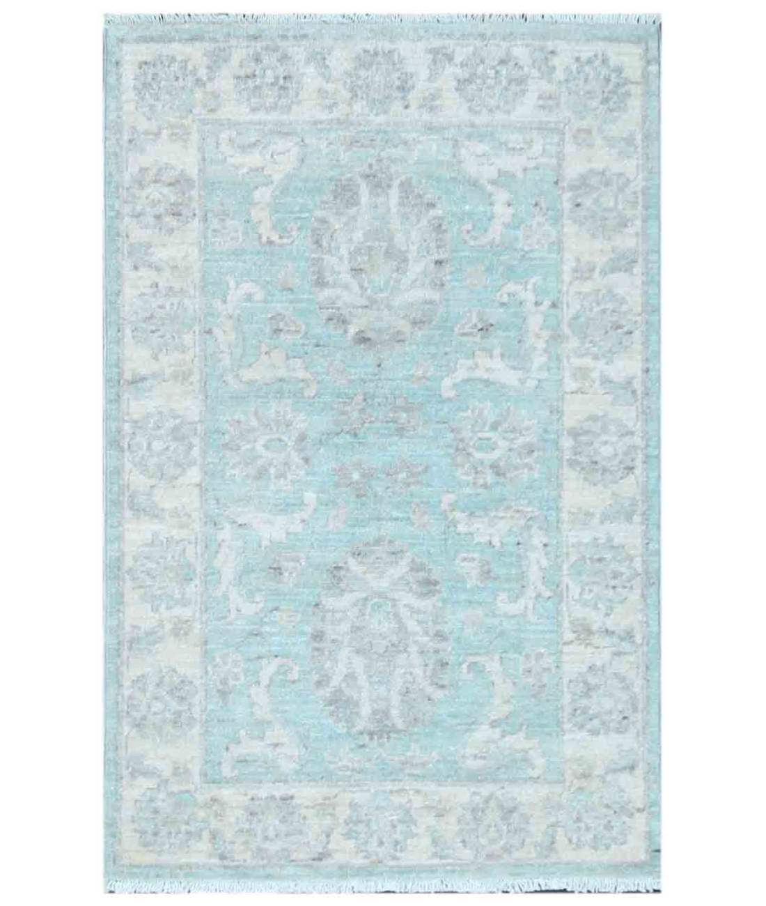 Hand Knotted Serenity Wool Rug 2' 0" X 3' 3" 2' 0" X 3' 3" (61 X 99) / Teal / Ivory