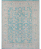 Hand Knotted Serenity Wool Rug 9' 2" X 12' 2" 9' 2" X 12' 2" (280 X 371) / Teal / Ivory