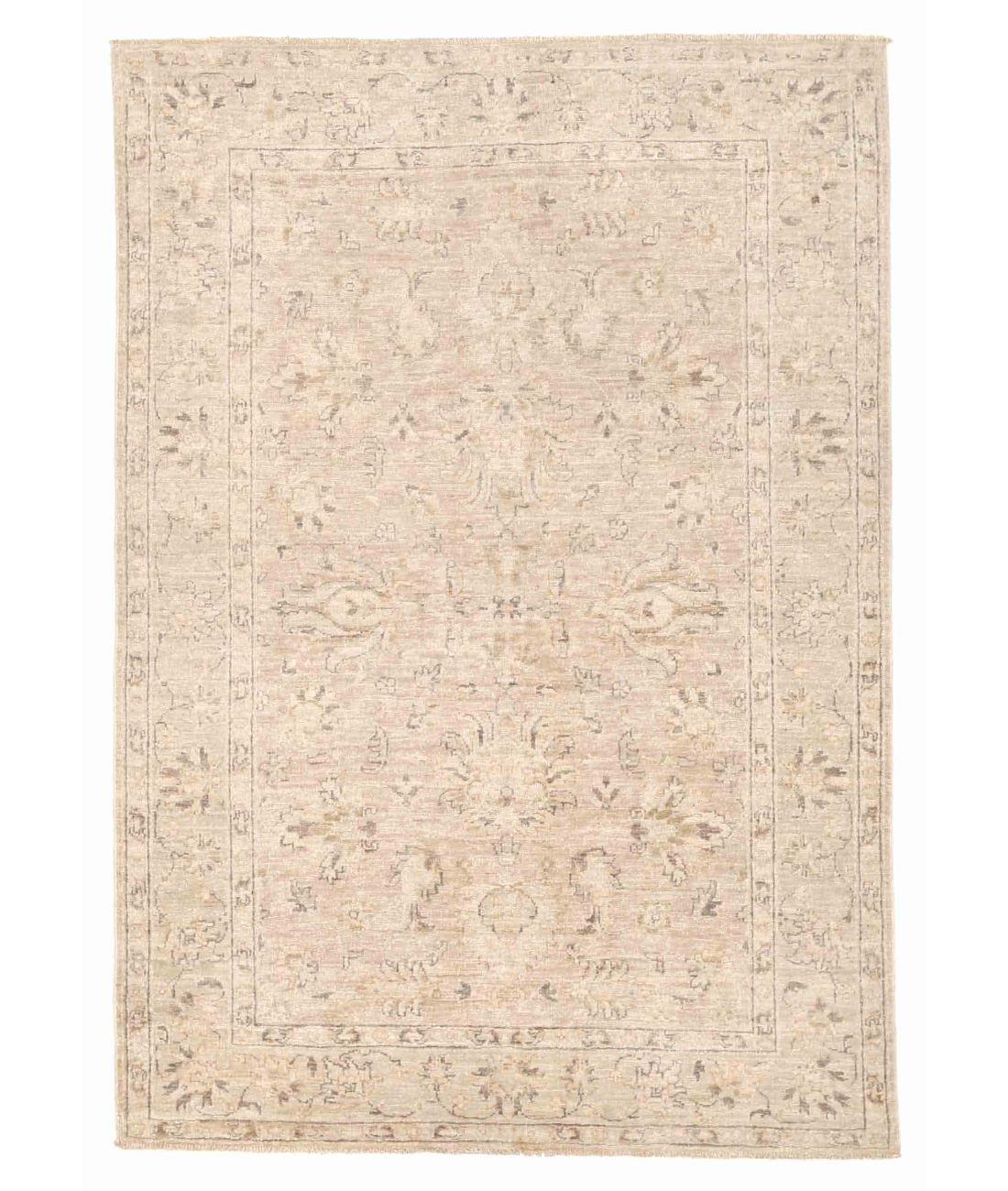 Hand Knotted Serenity Wool Rug 4' 0" X 5' 9" 4' 0" X 5' 9" (122 X 175) / Brown / Ivory