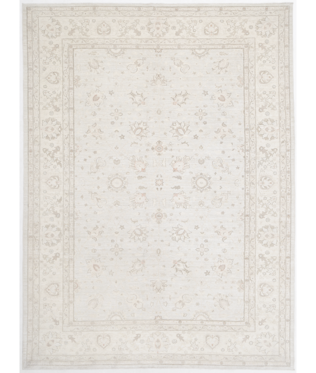 Hand Knotted Serenity Wool Rug 9' 10" X 13' 7" 9' 10" X 13' 7" (300 X 414) / Grey / Ivory