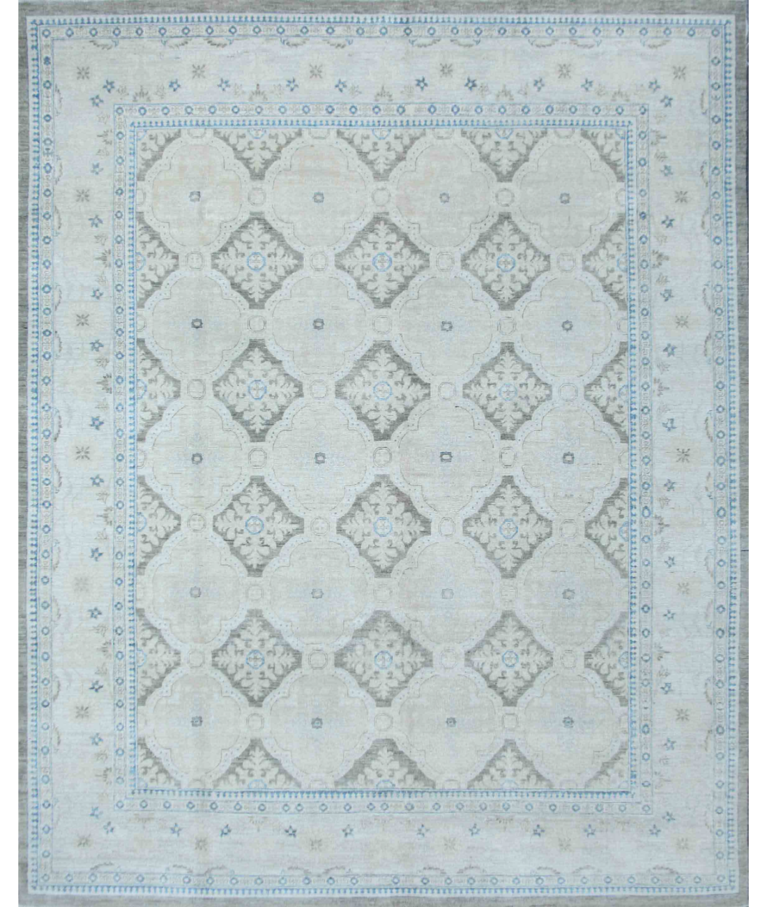 Hand Knotted Serenity Wool Rug 8' 1" X 10' 2" 8' 1" X 10' 2" (246 X 310) / Grey / Ivory