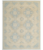 Hand Knotted Serenity Wool Rug 9' 1" X 12' 1" 9' 1" X 12' 1" (277 X 368) / Ivory / Blue