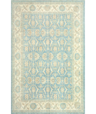 Hand Knotted Serenity Wool Rug 9' 2" X 12' 2" 9' 2" X 12' 2" (280 X 371) / Blue / Ivory