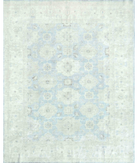 Hand Knotted Serenity Wool Rug 8' 0" X 9' 11" 8' 0" X 9' 11" (244 X 302) / Teal / Ivory