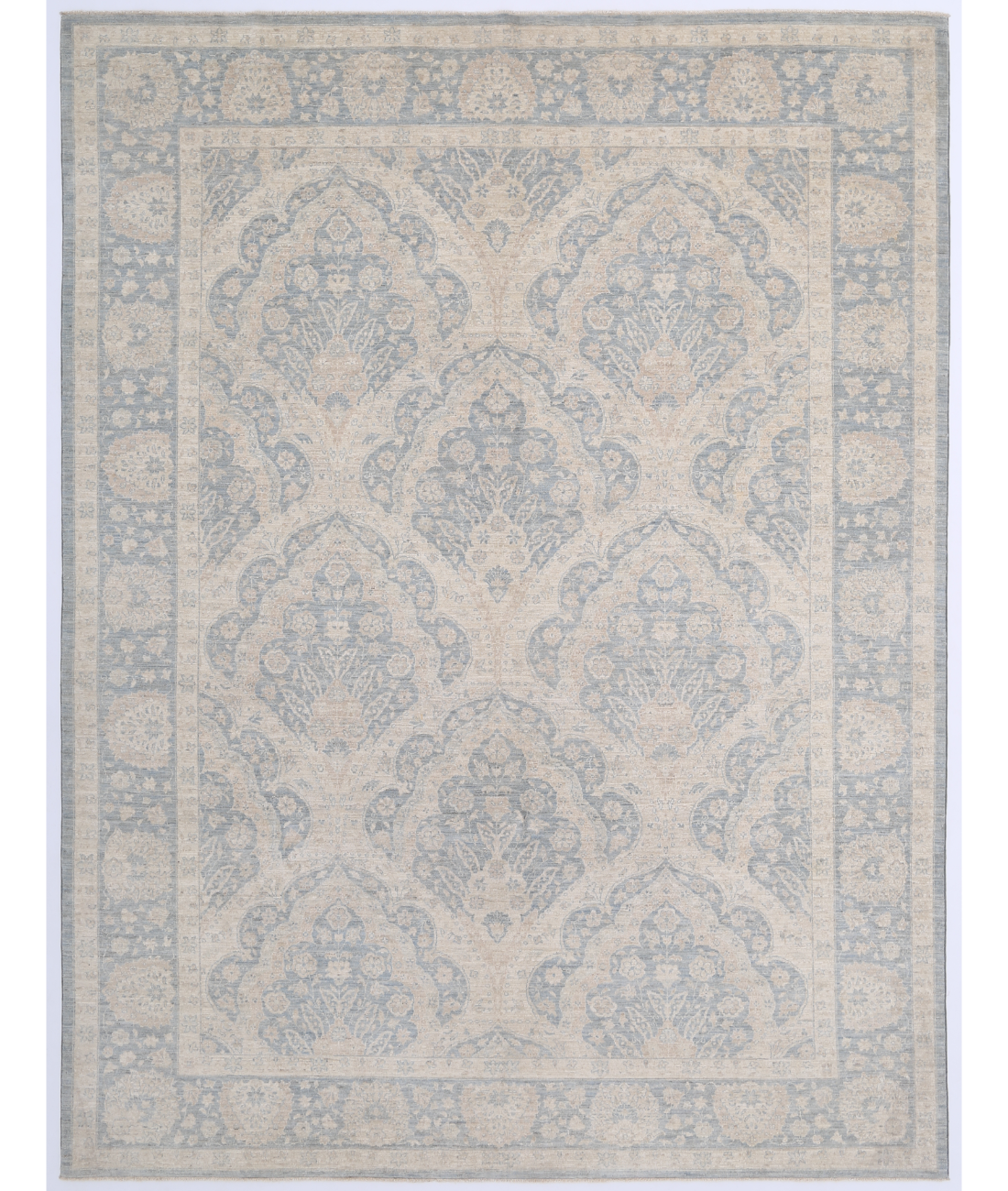 Hand Knotted Serenity Wool Rug 8' 10" X 11' 8" 8' 10" X 11' 8" (269 X 356) / Grey / Ivory