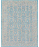 Hand Knotted Serenity Wool Rug 8' 1" X 10' 0" 8' 1" X 10' 0" (246 X 305) / Teal / Ivory