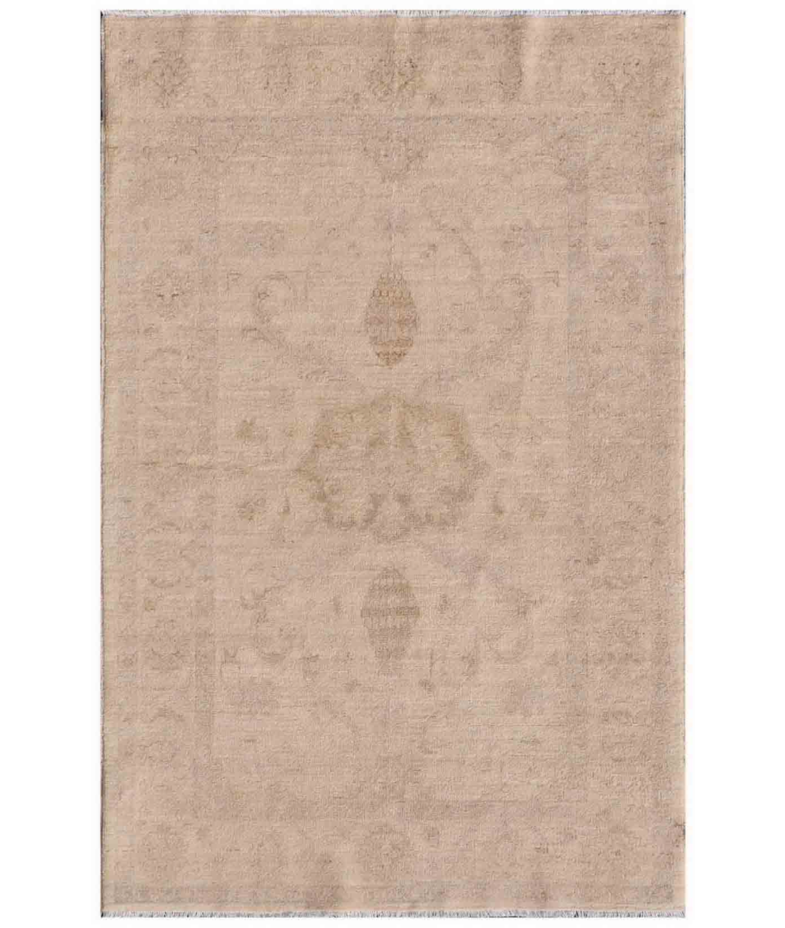 Hand Knotted Serenity Wool Rug - 3'3'' x 5'0'' 3' 3" X 5' 0" ( 99 X 152 ) / Ivory / Grey