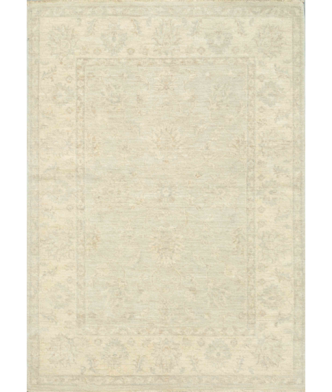 Hand Knotted Serenity Wool Rug 3' 11" X 5' 6" 3' 11" X 5' 6" (119 X 168) / Grey / Ivory