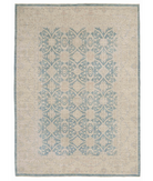 Hand Knotted Serenity Wool Rug 6' 2" X 8' 7" 6' 2" X 8' 7" (188 X 262) / Blue / Ivory