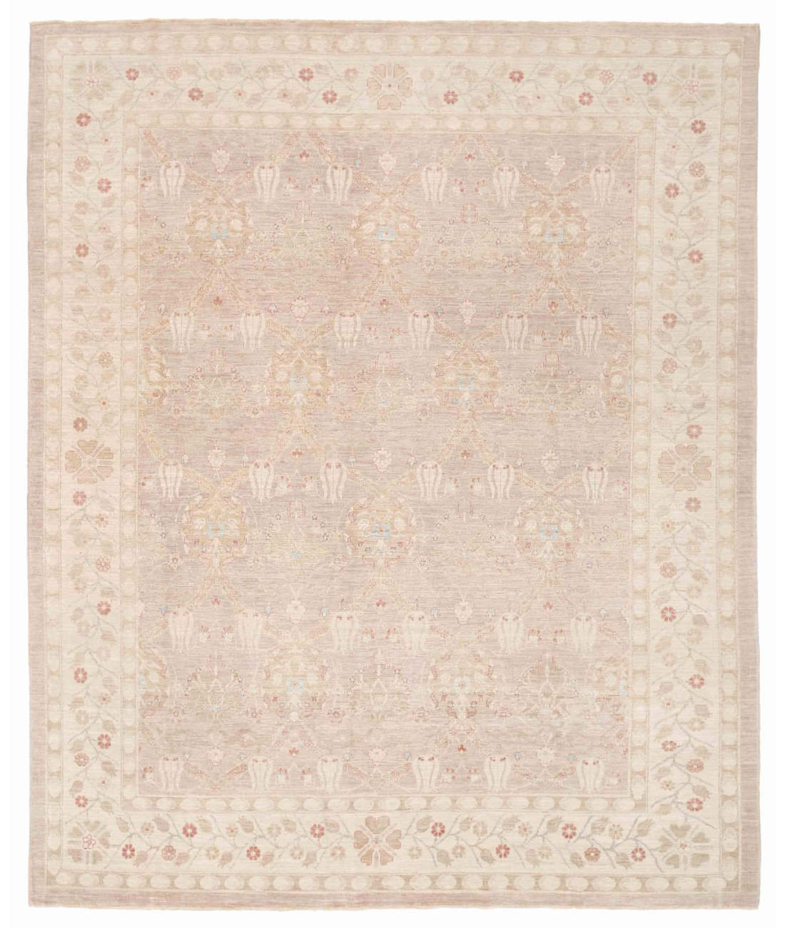 Hand Knotted Serenity Wool Rug 8' 2" X 9' 11" 8' 2" X 9' 11" (249 X 302) / Taupe / Ivory
