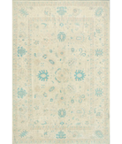 Hand Knotted Serenity Wool Rug 11' 10" X 17' 1" 11' 10" X 17' 1" (361 X 521) / Ivory / Teal