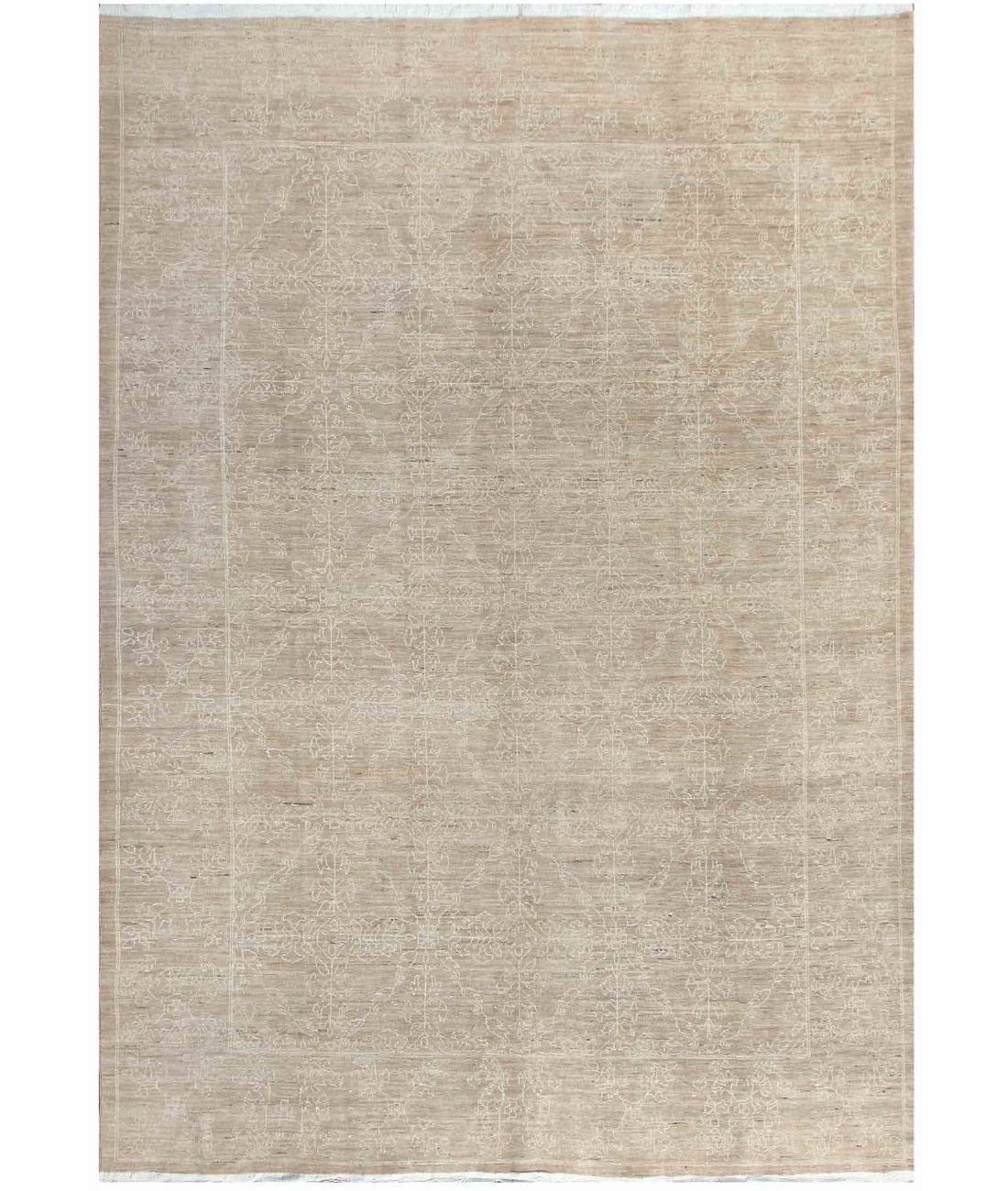 Hand Knotted Serenity Wool Rug 8' 9" X 12' 6" 8' 9" X 12' 6" (267 X 381) / Taupe / Ivory