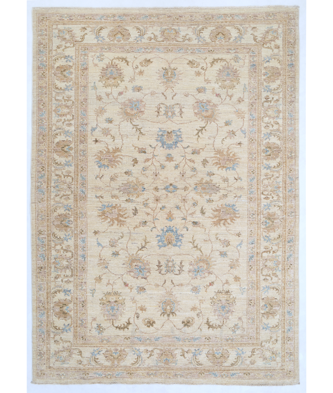 Hand Knotted Serenity Wool Rug 5' 7" X 7' 10" 5' 7" X 7' 10" (170 X 239) / Ivory / Blue