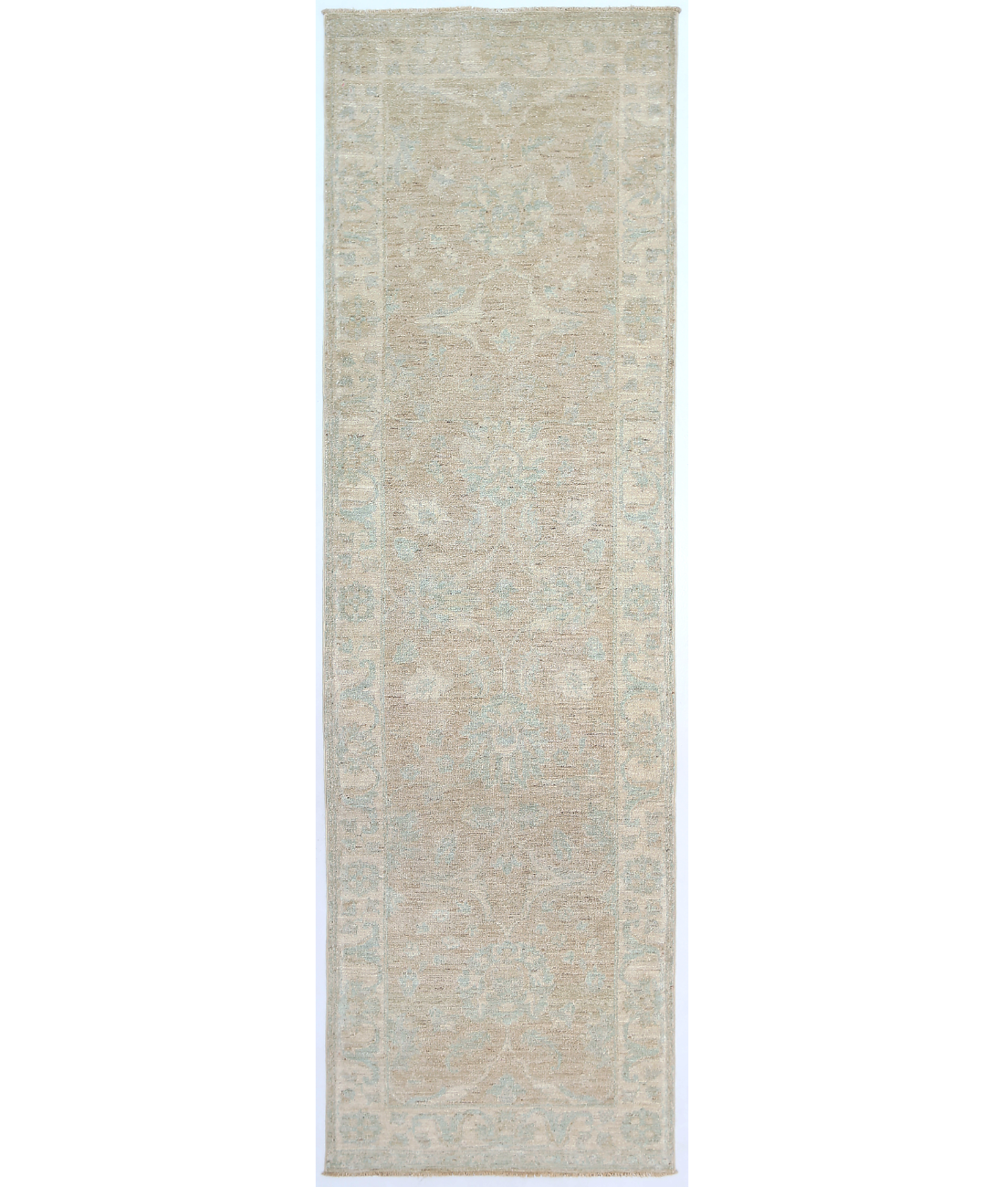 Hand Knotted Serenity Wool Rug 2' 5" X 8' 2" 2' 5" X 8' 2" (74 X 249) / Green / Ivory