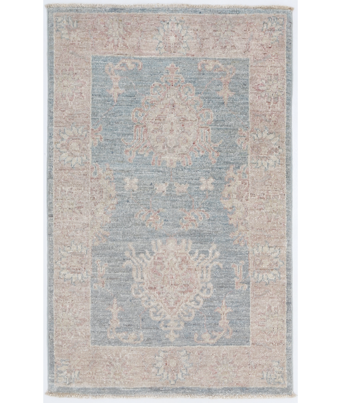 Hand Knotted Serenity Wool Rug 1' 11" X 3' 0" 1' 11" X 3' 0" (59 X 91) / Grey / Ivory
