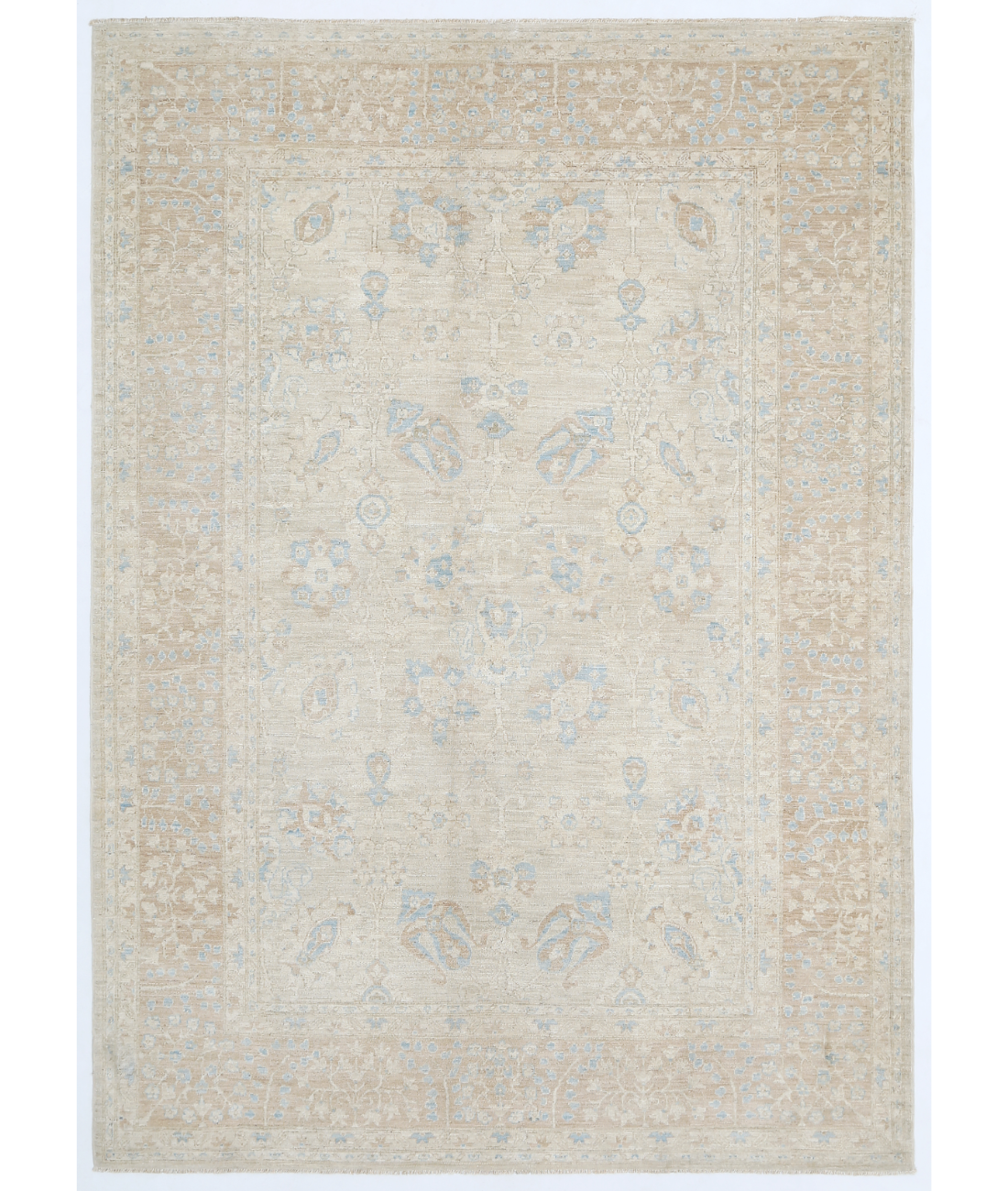 Hand Knotted Serenity Wool Rug 6' 2" X 8' 7" 6' 2" X 8' 7" (188 X 262) / Ivory / Taupe