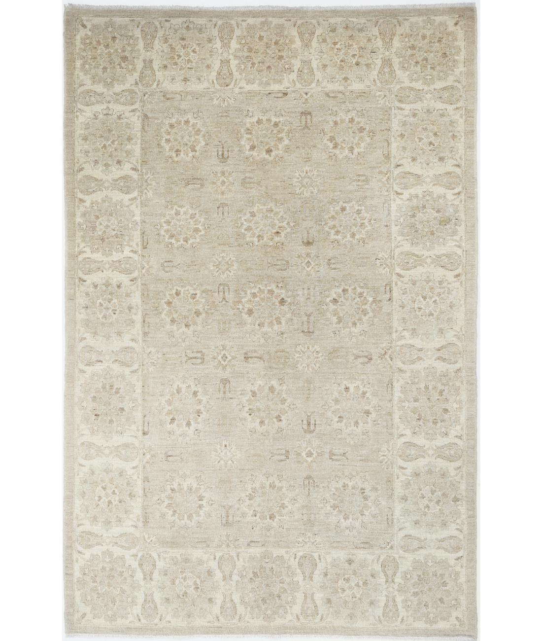 Serenity 5' 4" X 8' 5" Hand-Knotted Wool Rug 5' 4" X 8' 5" (163 X 257) / Taupe / Ivory