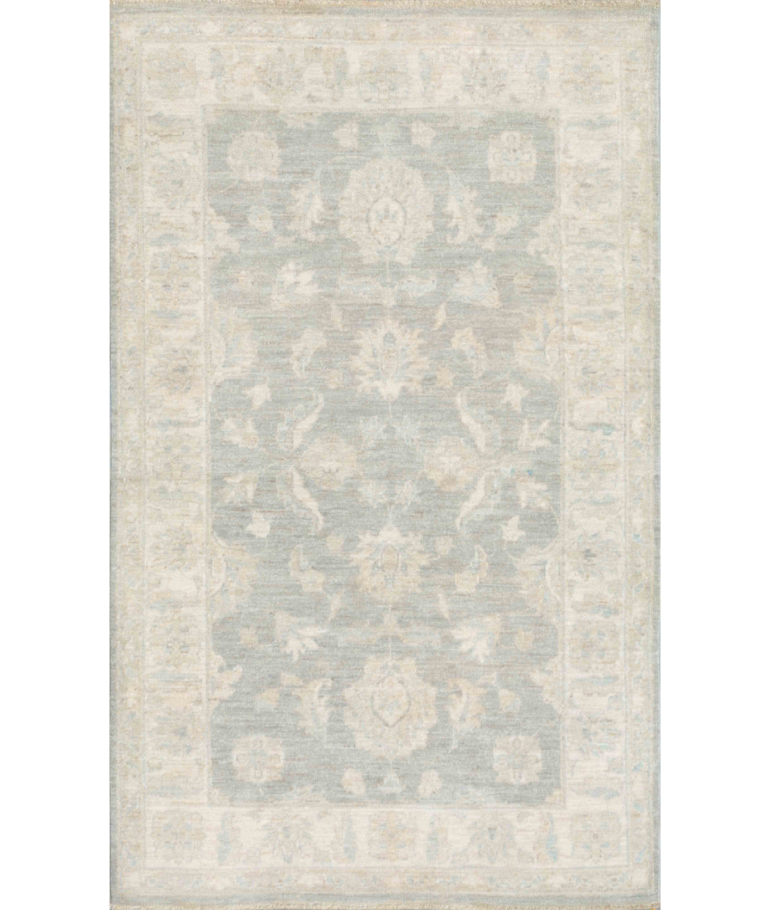 Hand Knotted Serenity Wool Rug 3' 1" X 5' 0" 3' 1" X 5' 0" (94 X 152) / Grey / Ivory