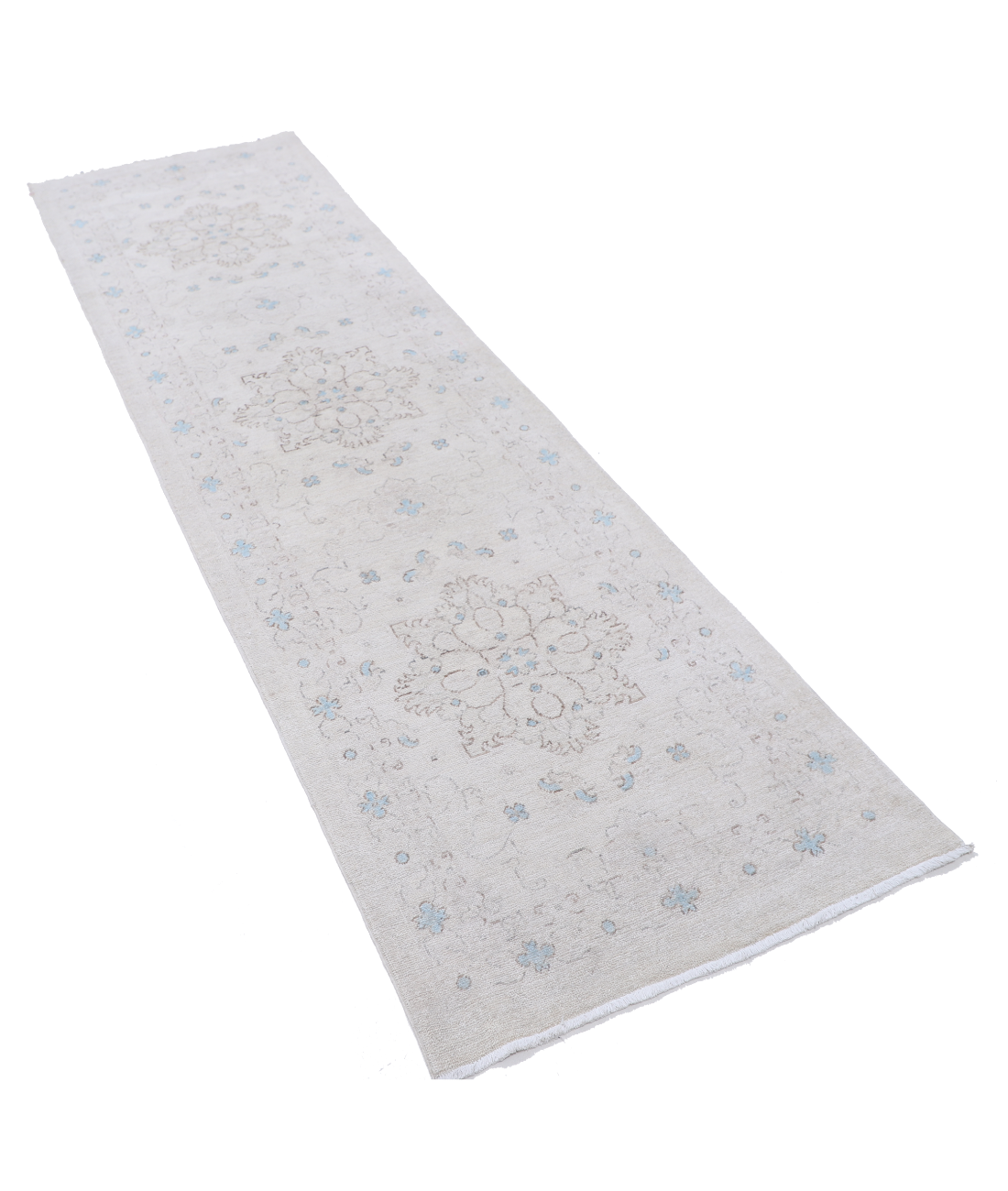 Hand Knotted Serenity Wool Rug 2' 7" X 8' 7" 2' 7" X 8' 7" (79 X 262) / Ivory / Brown