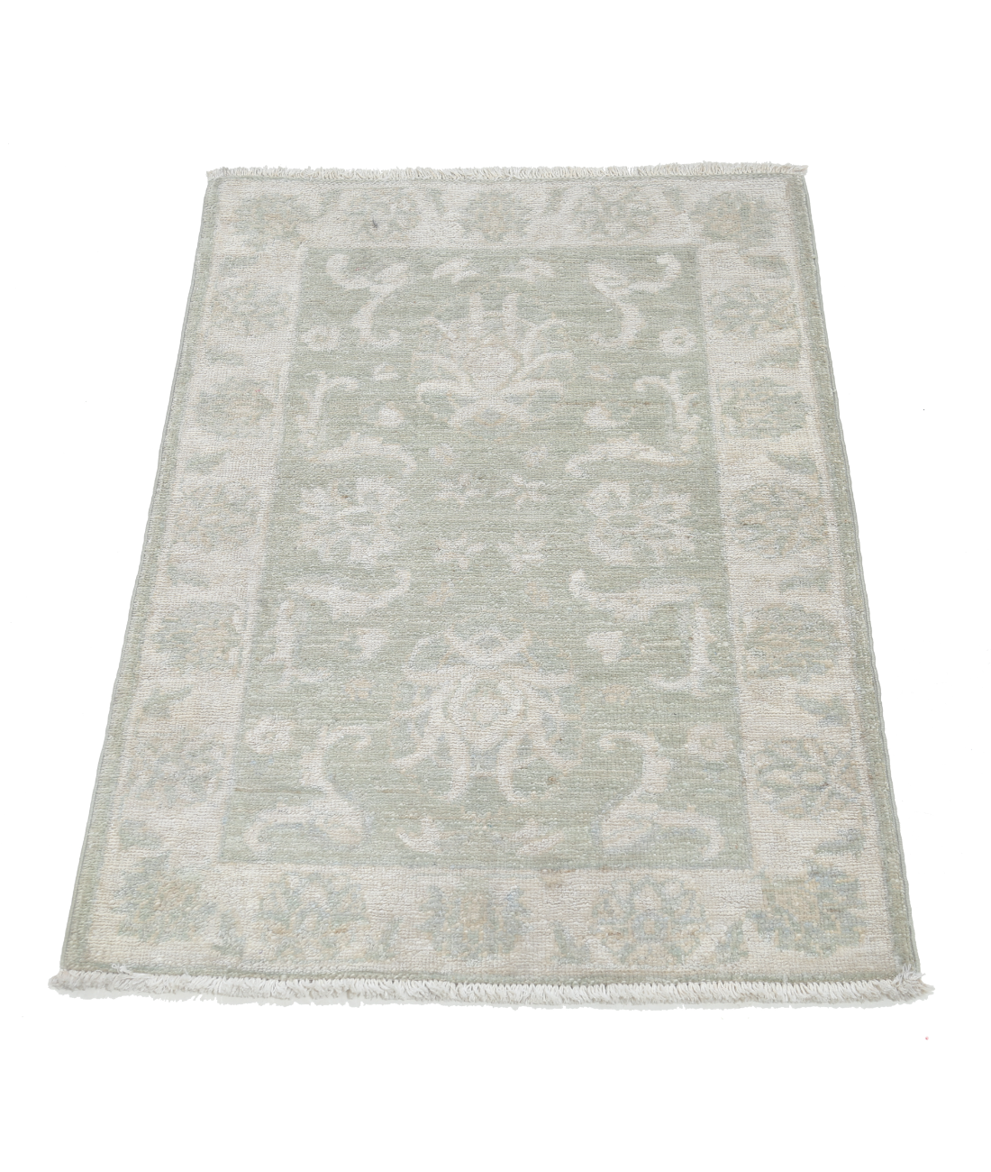 Hand Knotted Serenity Wool Rug 2' 2" X 3' 0" 2' 2" X 3' 0" (66 X 91) / Green / Ivory