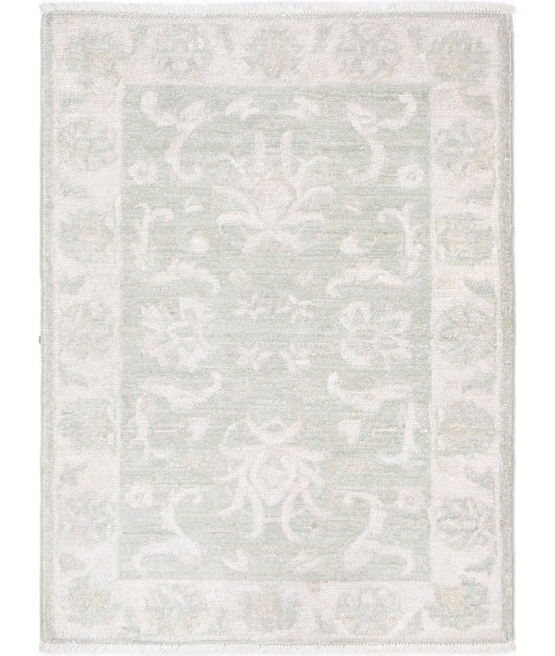 Hand Knotted Serenity Wool Rug 2' 2" X 3' 0" 2' 2" X 3' 0" (66 X 91) / Green / Ivory