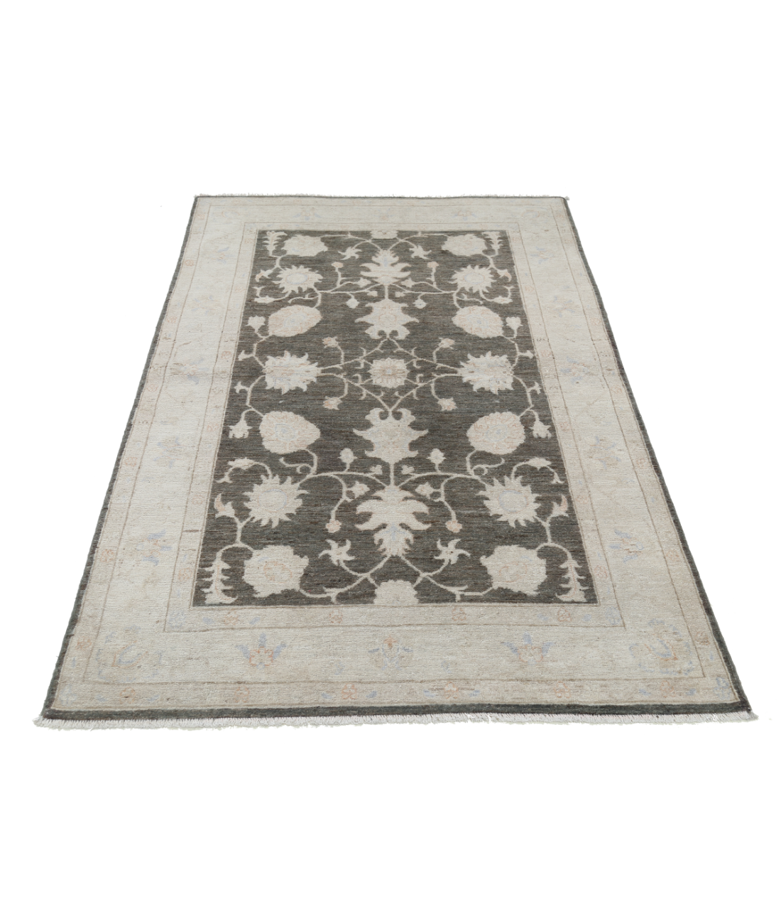 Hand Knotted Serenity Wool Rug 4' 0" X 6' 1" 4' 0" X 6' 1" (122 X 185) / Brown / Ivory