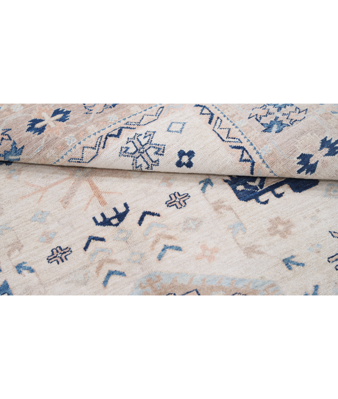 Hand Knotted Serenity Wool Rug 4' 9" X 6' 4" 4' 9" X 6' 4" (145 X 193) / Ivory / Red