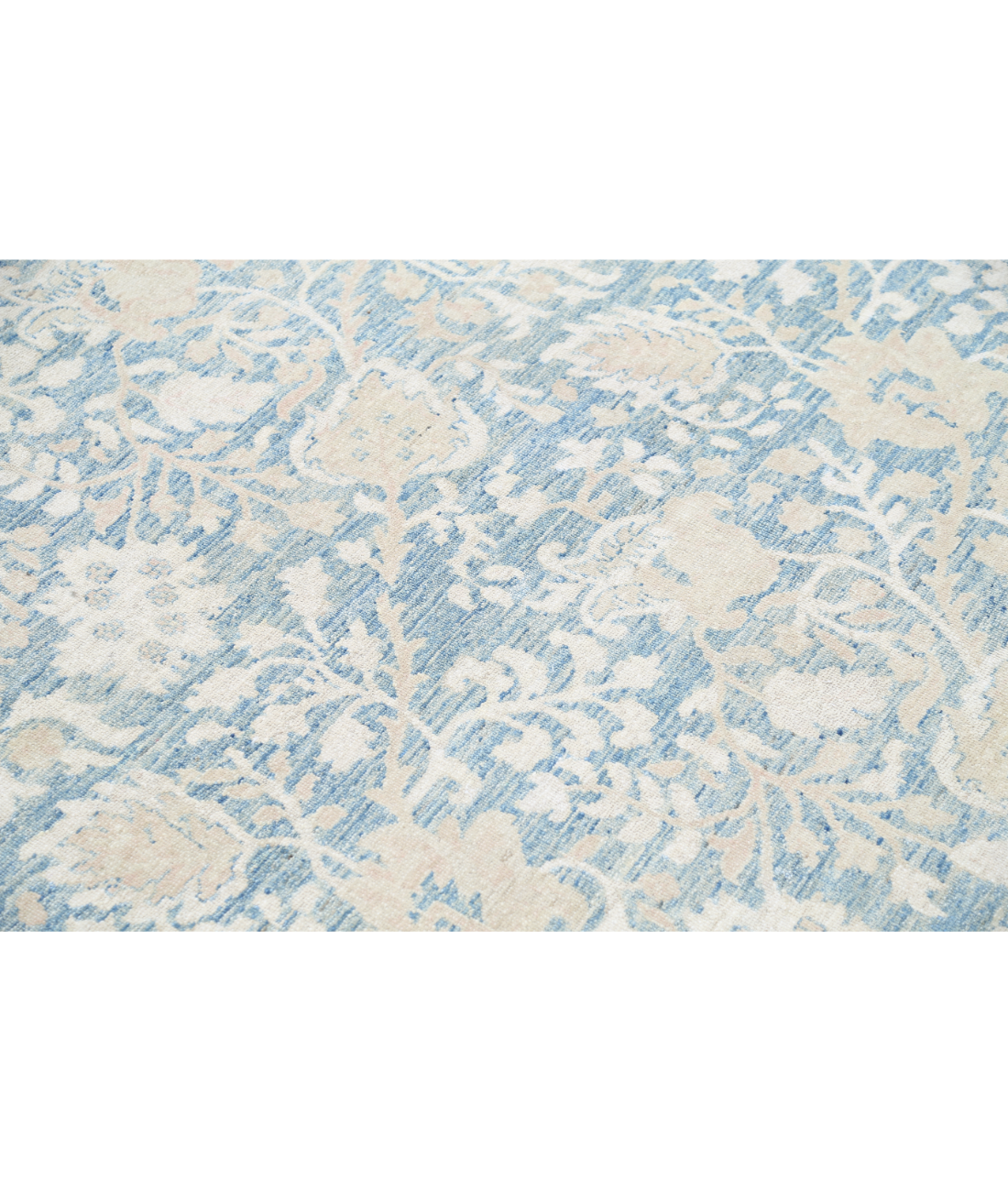 Hand Knotted Serenity Wool Rug 8' 0" X 10' 7" 8' 0" X 10' 7" (244 X 322) / Blue / Ivory