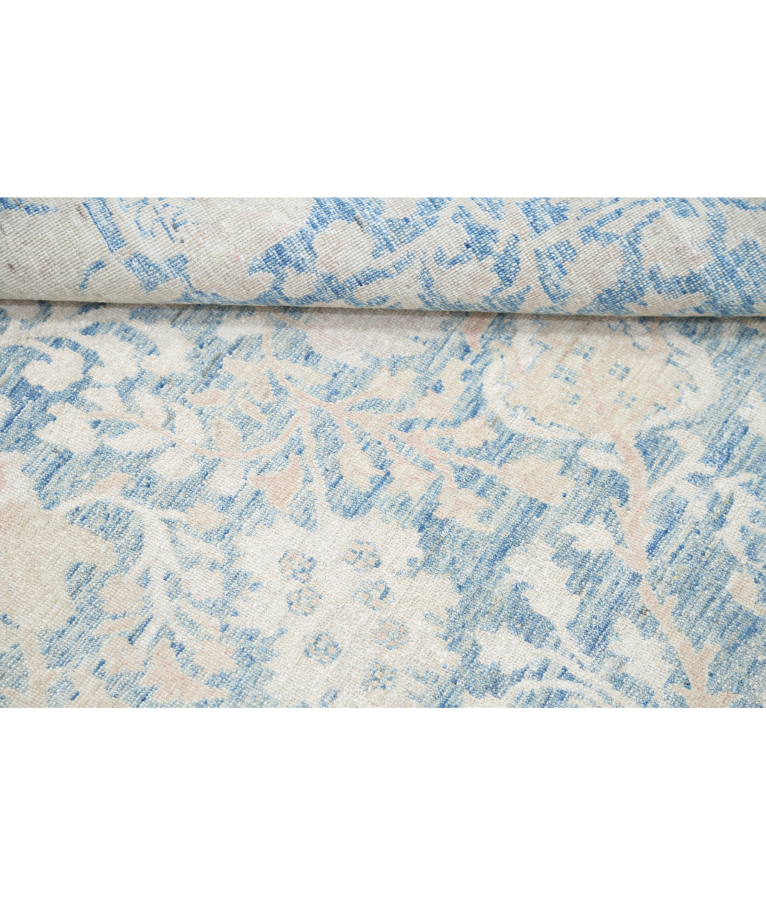 Hand Knotted Serenity Wool Rug 8' 0" X 10' 7" 8' 0" X 10' 7" (244 X 322) / Blue / Ivory