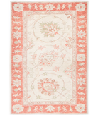 Hand Knotted Serenity Wool Rug 2' 7" X 3' 11" 2' 7" X 3' 11" (79 X 119) / Ivory / Red