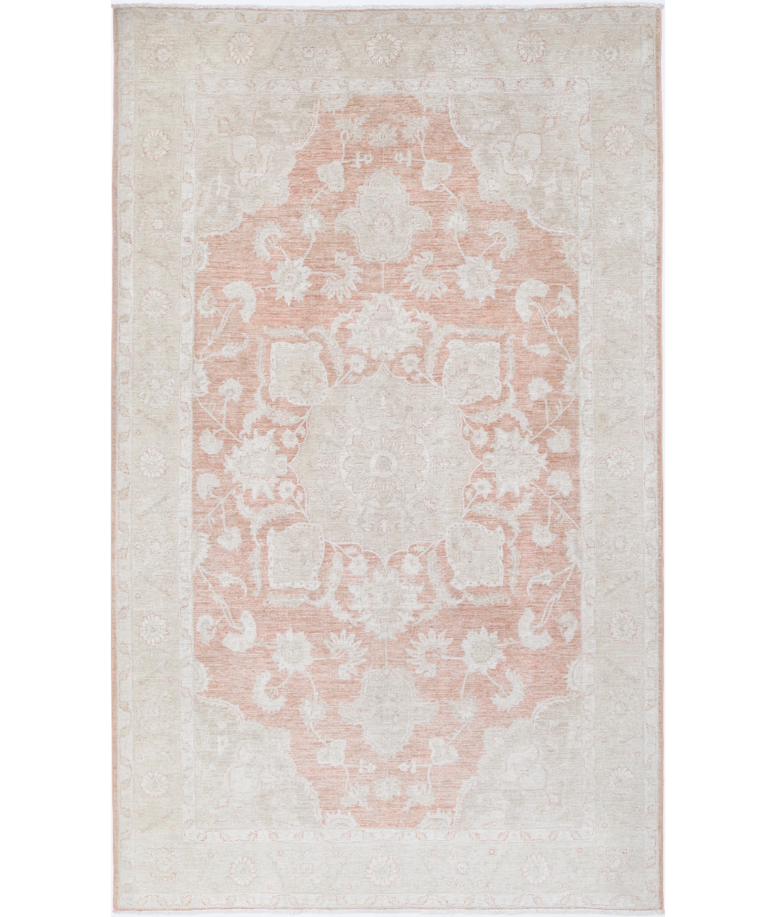 Hand Knotted Serenity Wool Rug 5' 9" X 9' 6" 5' 9" X 9' 6" (175 X 290) / Red / Ivory