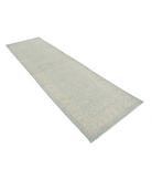 Hand Knotted Serenity Wool Rug 3' 0" X 10' 7" 3' 0" X 10' 7" (91 X 322) / Blue / Ivory