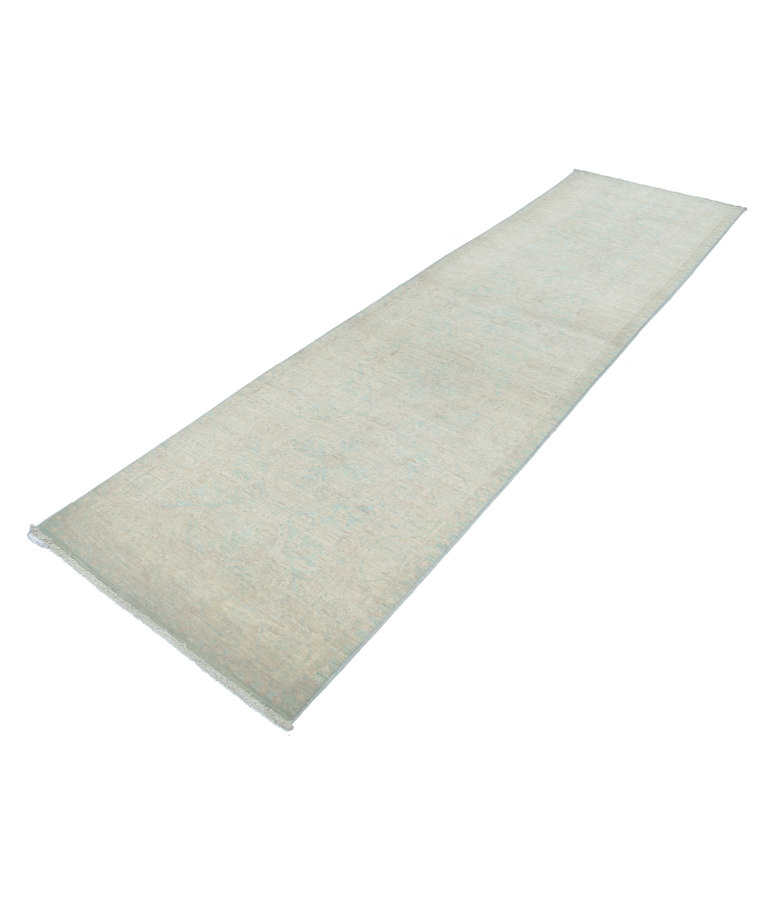 Hand Knotted Serenity Wool Rug 3' 0" X 10' 7" 3' 0" X 10' 7" (91 X 322) / Blue / Ivory