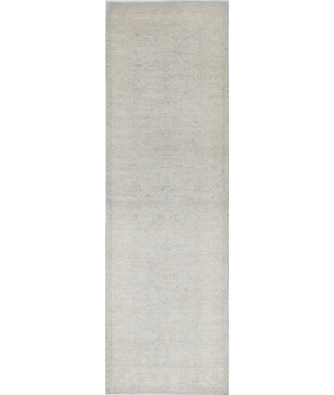 Hand Knotted Serenity Wool Rug 3' 0" X 10' 7" 3' 0" X 10' 7" (91 X 322) / Blue / Ivory