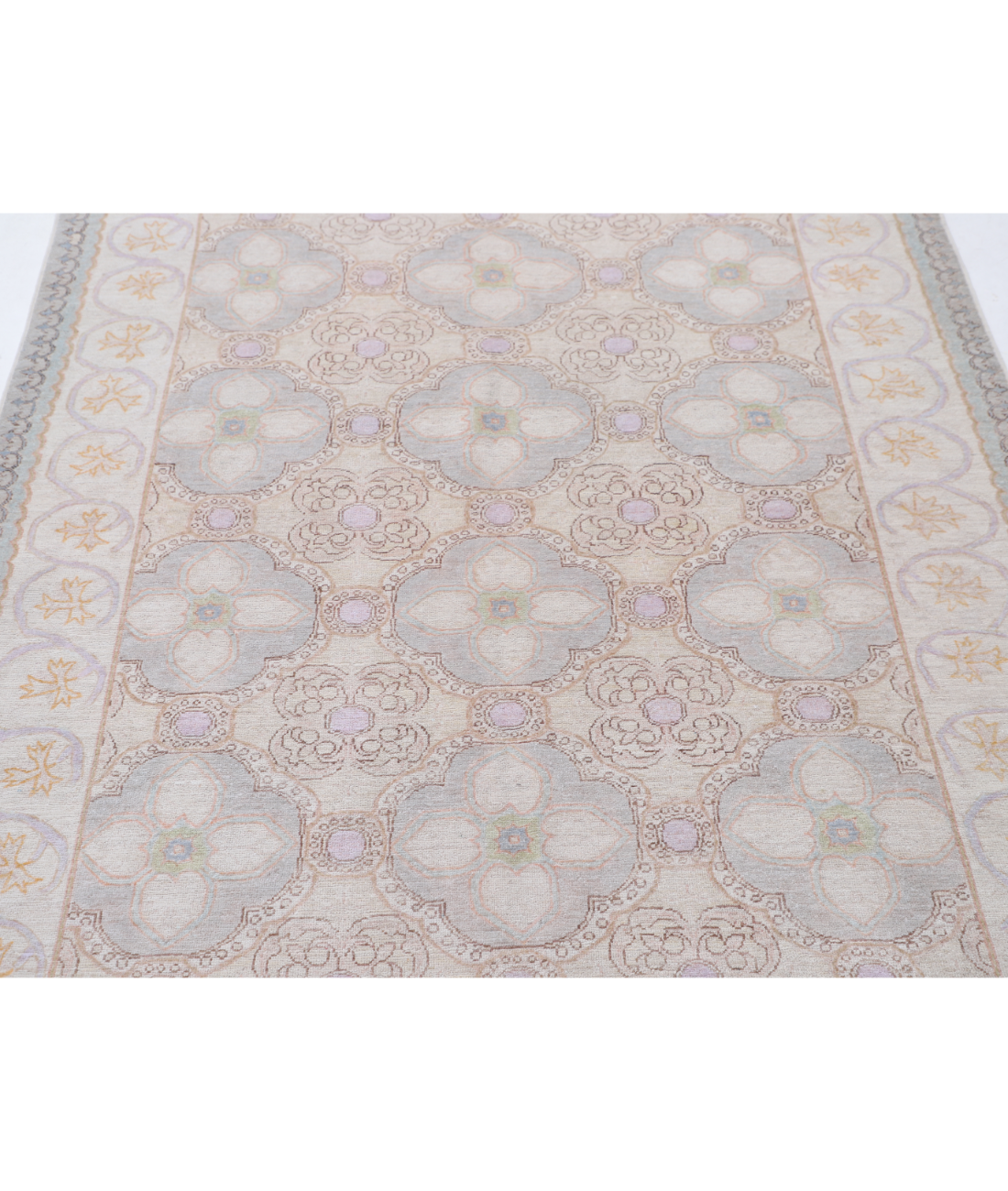 Hand Knotted Serenity Wool Rug 4' 9" X 6' 8" 4' 9" X 6' 8" (145 X 203) / Grey / Ivory