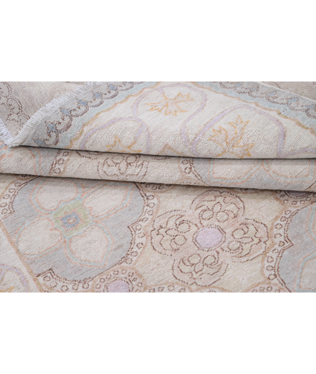 Hand Knotted Serenity Wool Rug 4' 9" X 6' 8" 4' 9" X 6' 8" (145 X 203) / Grey / Ivory