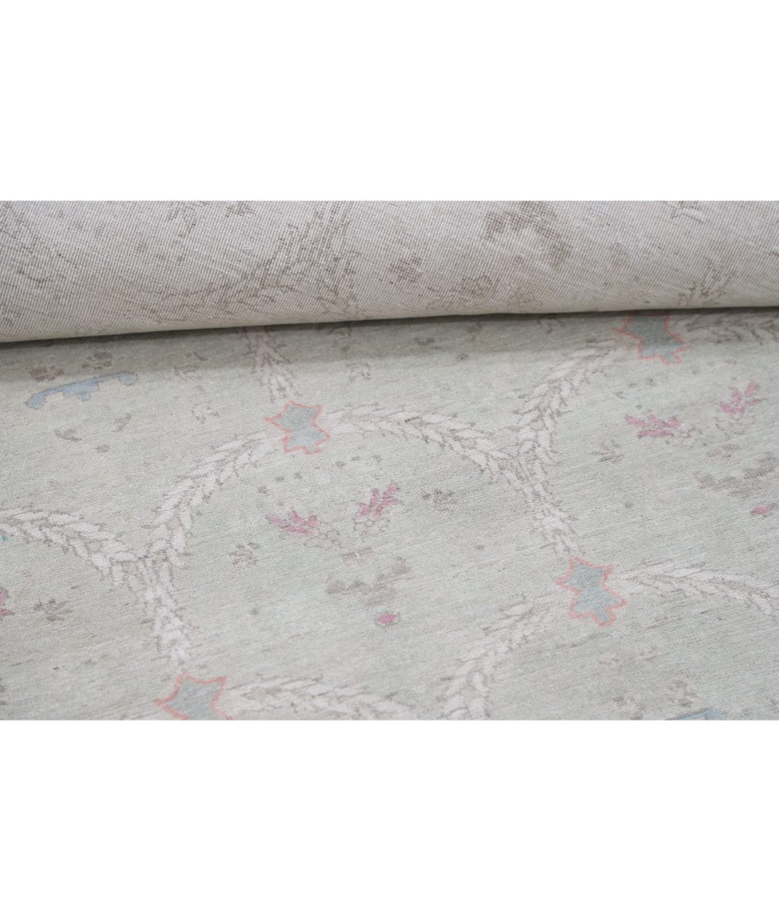Hand Knotted Serenity Wool Rug 8' 2" X 10' 1" 8' 2" X 10' 1" (249 X 307) / Green / Ivory