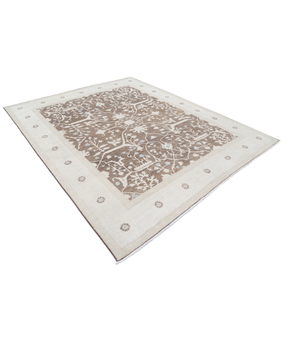 Hand Knotted Serenity Wool Rug 8' 0" X 9' 10" 8' 0" X 9' 10" (244 X 300) / Brown / Ivory