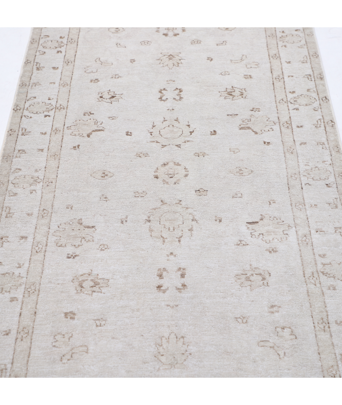 Hand Knotted Serenity Wool Rug 3' 1" X 10' 2" 3' 1" X 10' 2" (94 X 310) / Grey / Ivory