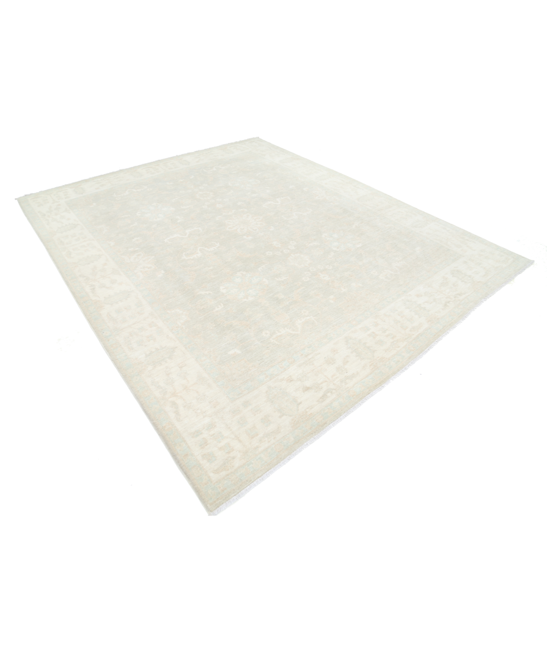 Hand Knotted Serenity Wool Rug 8' 1" X 9' 10" 8' 1" X 9' 10" (246 X 300) / Green / Ivory