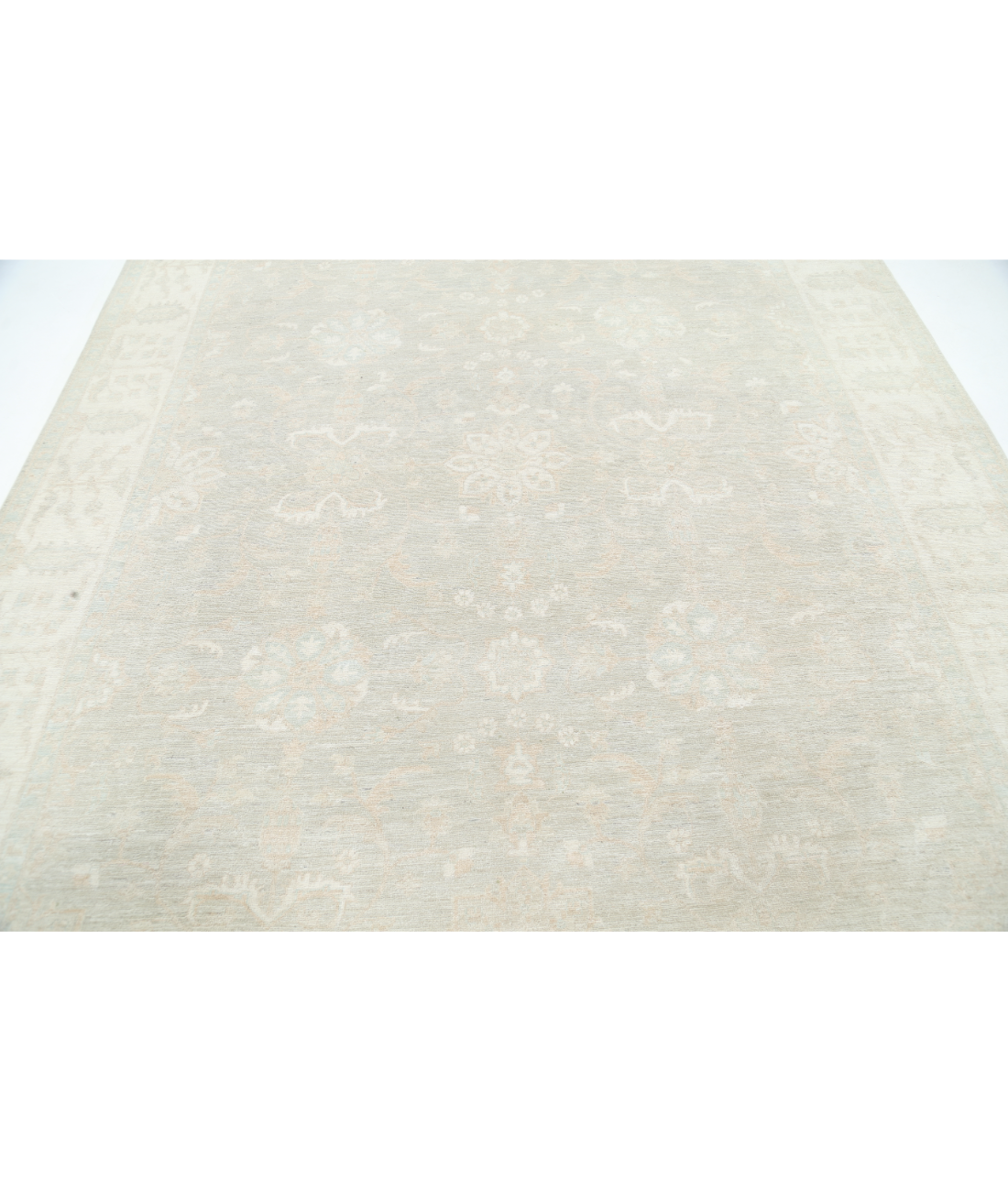 Hand Knotted Serenity Wool Rug 8' 1" X 9' 10" 8' 1" X 9' 10" (246 X 300) / Green / Ivory