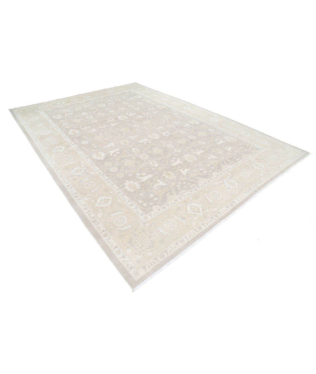 Hand Knotted Serenity Wool Rug 8' 11" X 12' 3" 8' 11" X 12' 3" (272 X 373) / Brown / Ivory