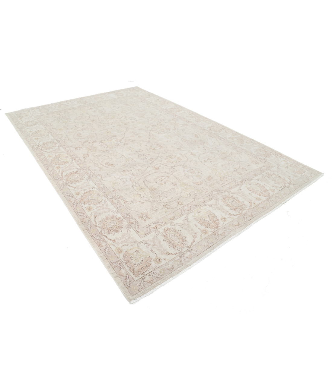 Hand Knotted Serenity Wool Rug 7' 8" X 11' 4" 7' 8" X 11' 4" (234 X 345) / Grey / Ivory