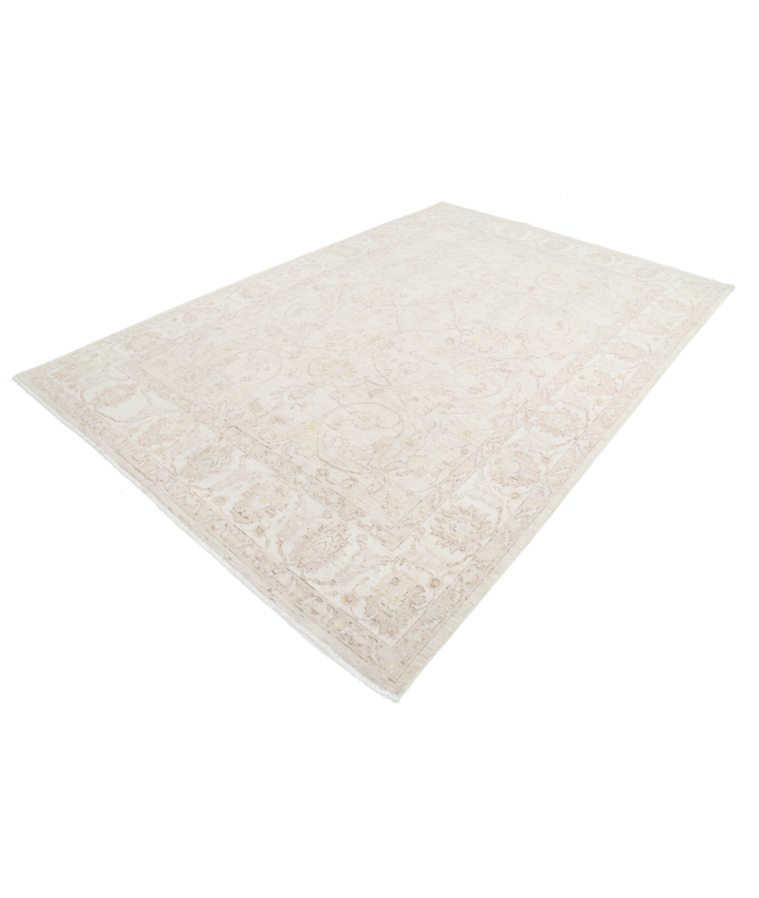 Hand Knotted Serenity Wool Rug 7' 8" X 11' 4" 7' 8" X 11' 4" (234 X 345) / Grey / Ivory