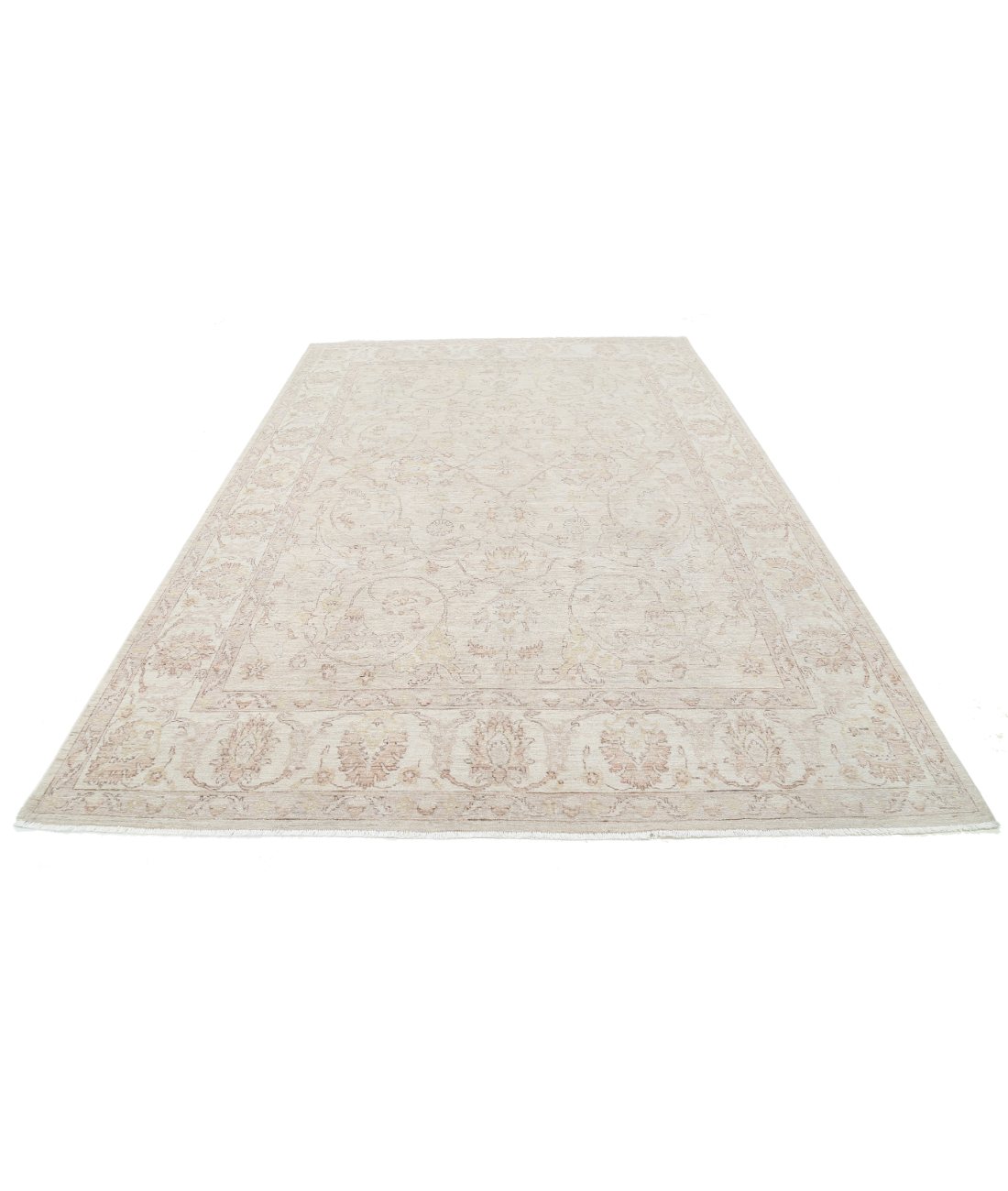 Hand Knotted Serenity Wool Rug 7' 8" X 11' 4" 7' 8" X 11' 4" (234 X 345) / Grey / Ivory